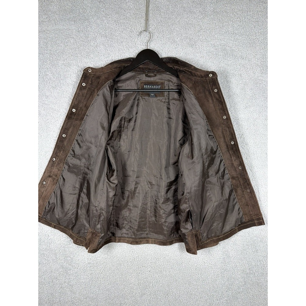 Bernardo Jacket Womens Size L Leather Suede Full Zip Brown Nordstrom - Picture 2 of 16